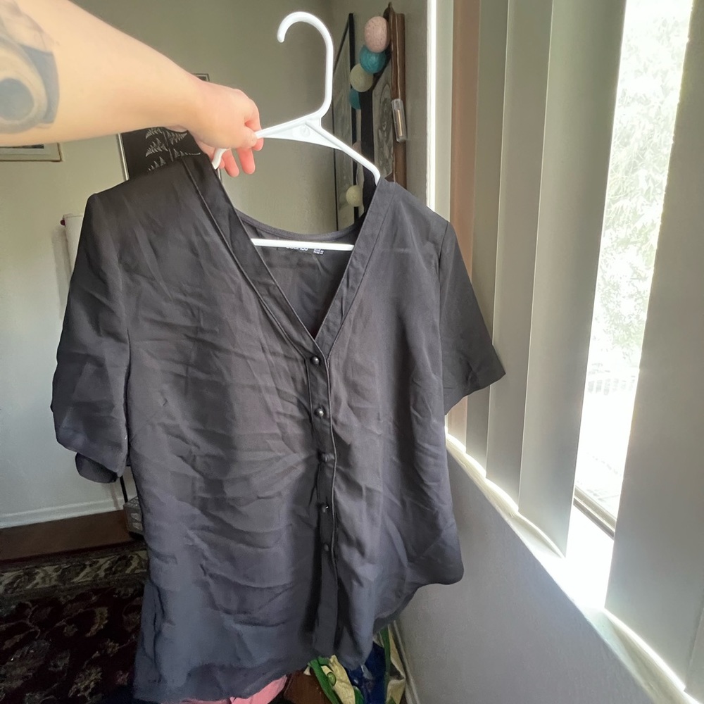 Boohoo Black Sheer Blouse